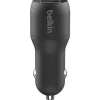 CARGADOR PARA COCHE BELKIN CCB001BTBK DOBLE USB-A 24W 12W X2 COLOR NEGRO