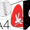 CARPETA 4 ANILLAS 40 MM MIXTAS LIDERPAPEL ANTARTIK A4 FORRADA COLOR NEGRO