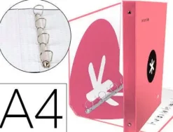 CARPETA 4 ANILLAS 40 MM MIXTAS LIDERPAPEL ANTARTIK A4 FORRADA COLOR CORAL