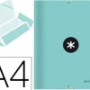 CARPETA LIDERPAPEL ANTARTIK GOMAS A4 3 SOLAPAS CARTON FORRADO COLOR MENTA