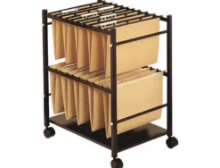 CARRITO PARA CARPETAS COLGANTES Q-CONNECT NEGRO CON RUEDAS PARA CARPETAS TAMAÑO FOLIO CARRO FIJO