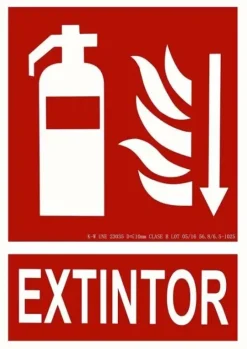 CARTEL 29X20 FLECHA EXTINTOR