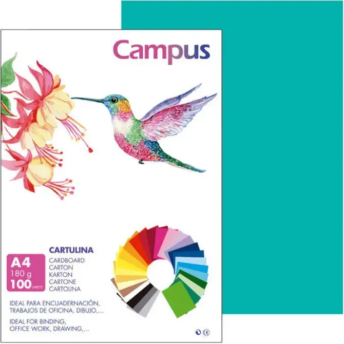 CARTULINA CAMPUS A4 180G VERDE MENTA MENTA