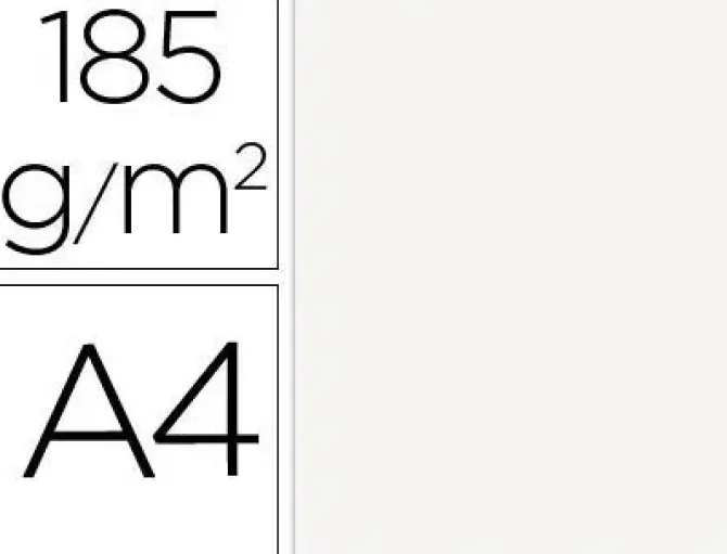CARTULINA GUARRO DIN A4 BLANCO 185 GR PAQUETE 50 H