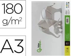 CARTULINA LIDERPAPEL A3 180G/M2 BLANCO PAQUETE DE 25+5 HOJAS EN CARPETA DOSSIER TRANSPARENTE CON CIERRE