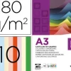 CARTULINA LIDERPAPEL A3 180G/M2 10 COLORES SURTIDOS PAQUETE 100 HOJAS