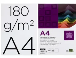 CARTULINA LIDERPAPEL A4 180G/M2 BLANCO PAQUETE DE 100