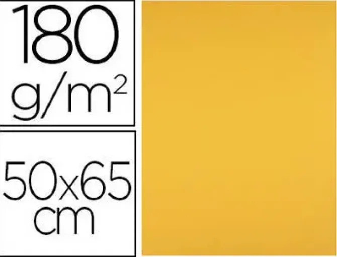 CARTULINA LIDERPAPEL 50X65 180 GR ORO VIEJO PAQUETE DE 25
