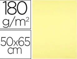 CARTULINA LIDERPAPEL 50X65 180 GR AMARILLO MEDIO PAQUETE DE 25
