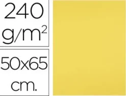 CARTULINA LIDERPAPEL 50X65 CM 240G/M2 AMARILLO LIMON PAQUETE DE 25 UNIDADES