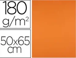 CARTULINA LIDERPAPEL 50X65 CM 180G/M2 NARANJA PAQUETE DE 25