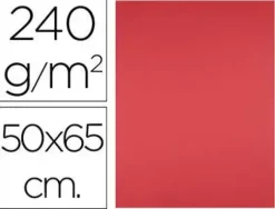 CARTULINA LIDERPAPEL 50X65 CM 240G/M2 ROJO PAQUETE DE 25 UNIDADES