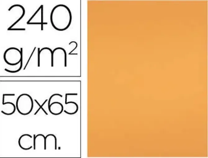 CARTULINA LIDERPAPEL 50X65 CM 240G/M2 NECTARINA PAQUETE DE 25 UNIDADES