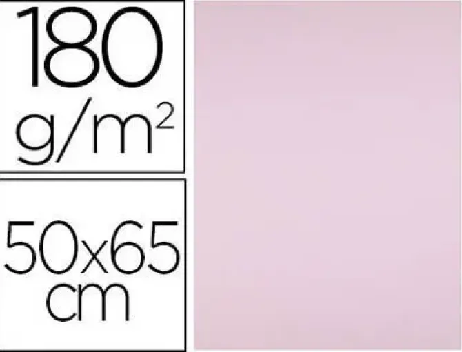 CARTULINA LIDERPAPEL 50X65 CM 180G/M2 ROSA PAQUETE DE 25