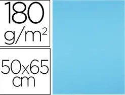 CARTULINA LIDERPAPEL 50X65 CM 180G/M2 CELESTE PAQUETE DE 25