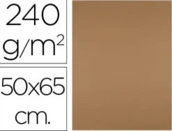 CARTULINA LIDERPAPEL 50X65 CM 240G/M2 MARRON ESCOLAR PAQUETE DE 25 UNIDADES