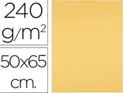 CARTULINA LIDERPAPEL 50X65 CM 240G/M2 ORO PAQUETE DE 25 UNIDADES