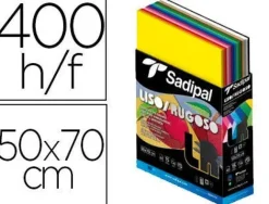 CARTULINA SADIPAL 50X70 CM LISA Y RUGOSA EXPOSITOR CARTON 400 HOJAS SURTIDAS 15 COLORES