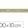 CINTA DE SEÑALIZACION ADHESIVA APLI MANTENGA LA DISTANCIA 100 X 10 CM AP18595