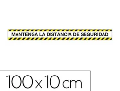 CINTA DE SEÑALIZACION ADHESIVA APLI MANTENGA LA DISTANCIA 100 X 10 CM AP18595