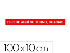 CINTA DE SEÑALIZACION ADHESIVA APLI ESPERE SU TURNO 100 X 10 CM AP18596