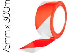 CINTA DE SEÑALIZACION Q-CONNECT NO ADHESIVA ROJO Y BLANCO 75 MM X 300 M