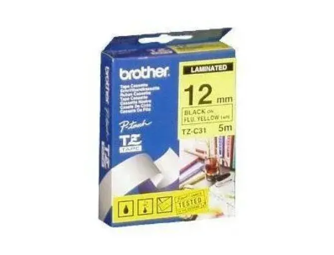 CINTA PARA ETIQUETADORES BROTHER CINTA ROTULADORA AMARILLO FLUOR12