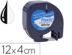 CINTA Q-CONNECT 12MM X 4MT NEGRO-BLANCO PERLA PARA MAQUINA LETRATAG