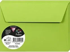 CLAIREFONTAINE POLLEN 20 SOBRES PLUS 114X162MM 120GR VERDE MENTA 5546C