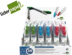 COMPAS LIDERPAPEL CON PROTECTOR DE PUNTA COLORES SURTIDOS