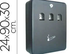 CONNECT CENICERO DE PARED NEGRO CON KIT MONTAJE.FACIL LIMPIEZA 240X90X300 MM CS37600