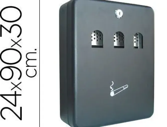 CONNECT CENICERO DE PARED NEGRO CON KIT MONTAJE.FACIL LIMPIEZA 240X90X300 MM CS37600