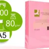 CONNECT PAPEL 500 HOJAS A5 CUARTILLA ROSA FLUOR 210X148,5MM 80GR