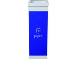 CONTENEDOR PAPELERA RECICLAJE PAPERFLOW CON TAPA POLIESTIRENO PARA PAPELES 60 L 76X36,3X26,3 CM