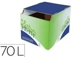 CONTENEDOR PAPELERA RECICLAJE FELLOWES SOBREMESA CARTON 100% RECICLADO MONTAJE MANUAL ENTRADA FRONTAL Y TAPA