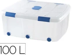 CONTENEDOR PLASTICO PLASTICFORTE 100 LITROS N 15 TRANSPARENTE CON TAPA 330X800X600 MM