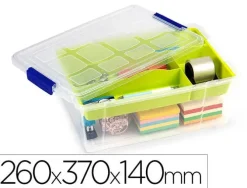 CONTENEDOR PLASTICO PLASTICFORTE 9 LITROS N 31 TRANSPARENTE CON TAPA Y BANDEJA 260X370X140 MM