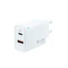 COOLBOX CARGADOR DE PARED 45W QC3.0 + PD - USB-A + USB-C - CARGA RAPIDA - TECNOLOGÍA GAN - COLOR BLANCO