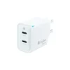 COOLBOX CARGADOR DE PARED 35W QC3.0 + PD - 2XUSB-C - CARGA RAPIDA - TECNOLOGÍA GAN - COLOR BLANCO