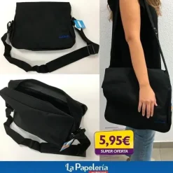 COOLROCK BOLSO BANDOLERA NEGRO CON CREMALLERA