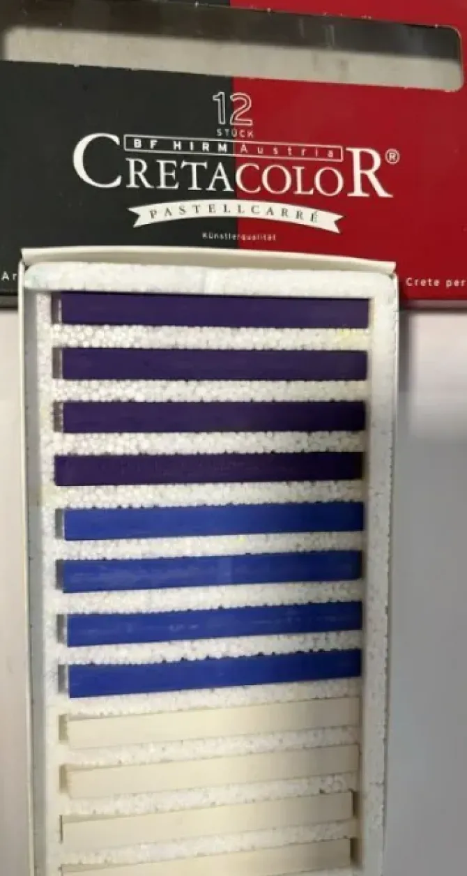 CRETACOLOR BARRA PASTEL BLANCO, AZUL, MORADO