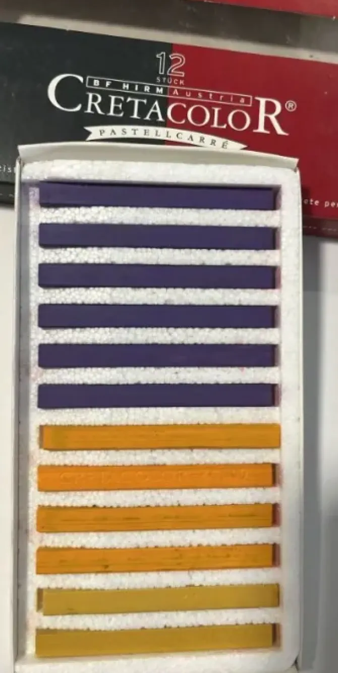 CRETACOLOR BARRA PASTEL MORADO, AMARILLO CADMIO, AMARILLO CÁLIDO