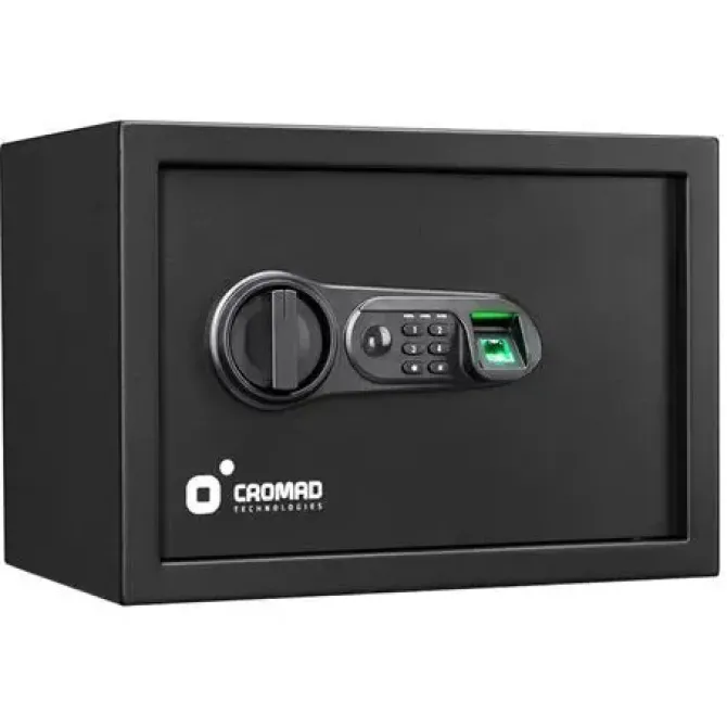 CROMAD CAJA FUERTE ELECTRONICA - ALTO NIVEL DE SEGURIDAD - DE 4 A 8 DIGITOS - HUELLA DACTILAR - BISAGRAS OCULTAS - INCLUYE LLAVE DE EMERGENCIA - 250X350X250MM