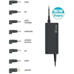 CROMAD CARGADOR UNIVERSAL AUTOMATICO 90W - 8 PUNTAS - VOLTAJE 19-20V - SELECTOR DE VOLTAJE AUTOMATICO - PROTECCION SOBRECARGAS, CORTOCIRCUITOS Y SOBRETENSIÓN