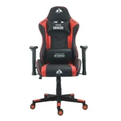 CROMAD SERIE DRAGON SILLA GAMING PREMIUM - ALTURA REGULABLE CON PISTON DE GAS CLASE 2 - RECLINABLE HASTA 180º - COJINES LUMBAR Y CERVICAL - RUEDAS DE NAILON DE 60MM - COLOR ROJO/NEGRO