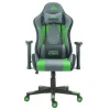 CROMAD SERIE PHOENIX SILLA GAMING - ALTURA REGULABLE CON PISTON DE GAS CLASE 2 - RECLINABLE HASTA 180º - COJINES LUMBAR Y CERVICAL - COLOR GRIS/VERDE/NEGRO