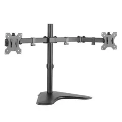 CROMAD SOPORTE DE MESA CON BRAZOS ARTICULADOS PARA 2 MONITORES DE 13-32 - GIRATORIO E INCLINABLE - GESTION DE CABLES - VESA 100X100MM