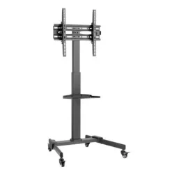 CROMAD SOPORTE DE SUELO CON RUEDAS PARA TV 32-55 - BLOQUEO DE RUEDAS - AJUSTABLE EN ALTURA - BANDEJA MULTIUSOS - PESO MAX 35KG - VESA 400X400MM