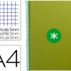 CUADERNO ESPIRAL LIDERPAPEL A4 MICRO ANTARTIK TAPA FORRADA 80H 90 GR CUADRO 5MM 1 BANDA 4 TALADROS VERDE