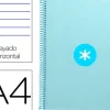 CUADERNO ESPIRAL LIDERPAPEL A4 MICRO ANTARTIK TAPA FORRADA80H 90 GR HORIZONTAL 1 BANDA 4 TALADROS COLOR CELESTE